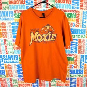 Moxie Soda T Shirt Size XL Distinctively Different Burnt Orange Maine